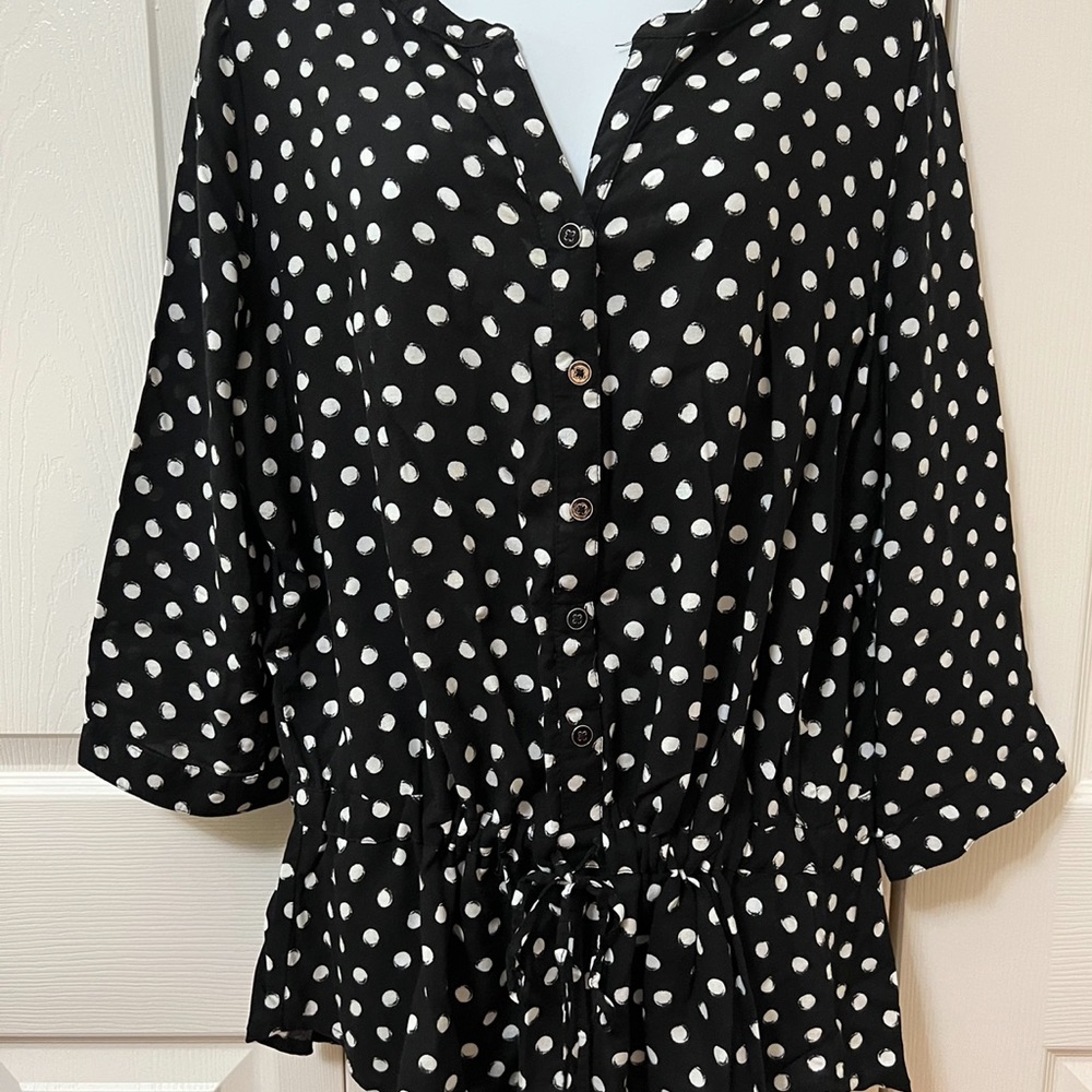 Croft & Barrow cute black and white dotted tunic XL